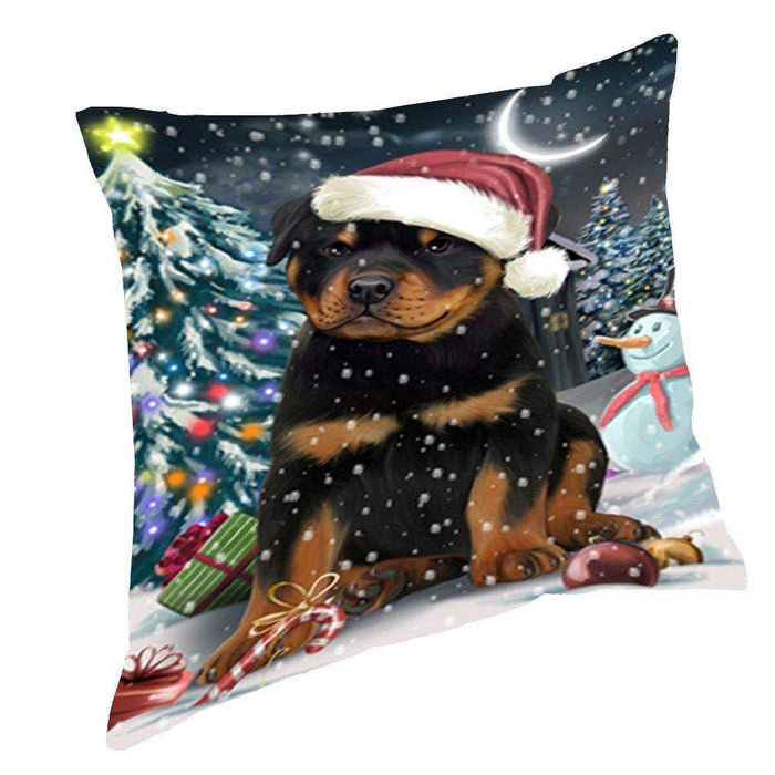 Have a Holly Jolly Christmas Happy Holidays Rottweiler Dog Throw Pillow PIL632