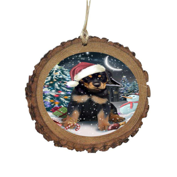 Have a Holly Jolly Christmas Happy Holidays Rottweiler Dog Wooden Christmas Ornament WOR48209