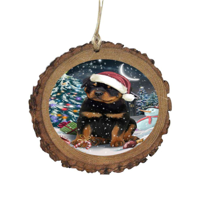 Have a Holly Jolly Christmas Happy Holidays Rottweiler Dog Wooden Christmas Ornament WOR48210