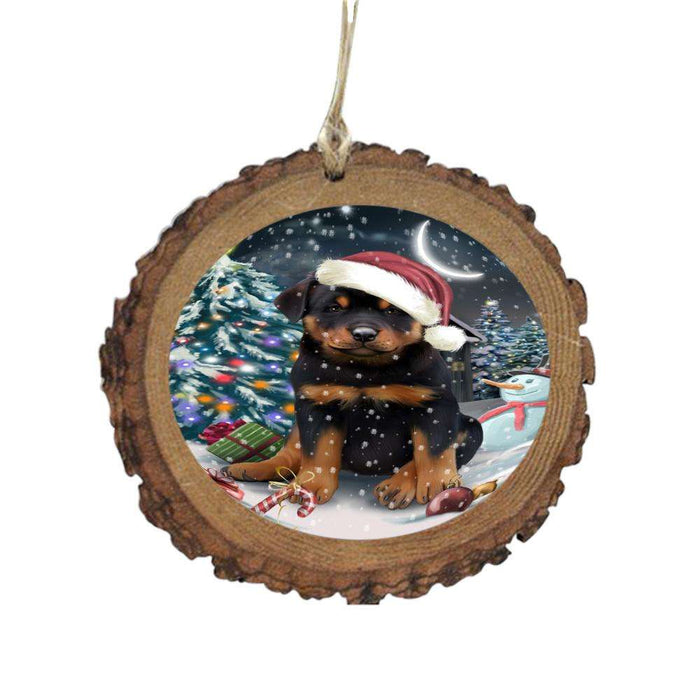 Have a Holly Jolly Christmas Happy Holidays Rottweiler Dog Wooden Christmas Ornament WOR48211