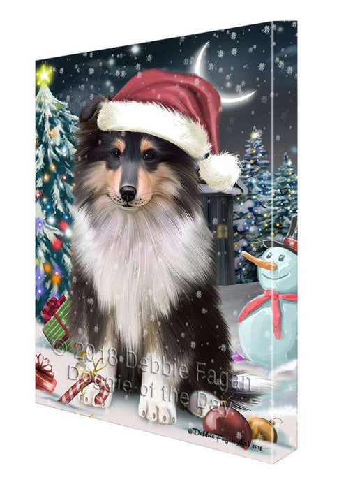Have a Holly Jolly Christmas Happy Holidays Rough Collie Dog Canvas Print Wall Art Décor CVS106073
