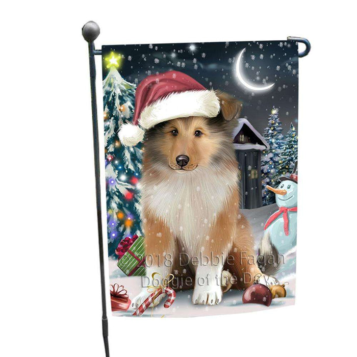 Have a Holly Jolly Christmas Happy Holidays Rough Collie Dog Garden Flag GFLG54307