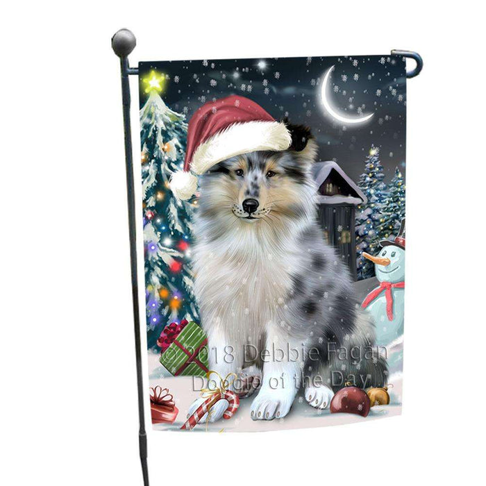 Have a Holly Jolly Christmas Happy Holidays Rough Collie Dog Garden Flag GFLG54308