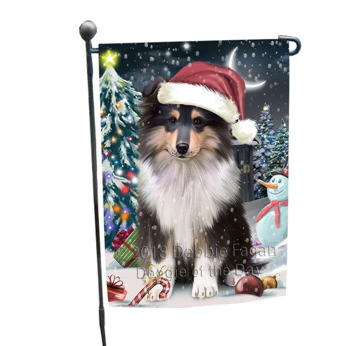 Have a Holly Jolly Christmas Happy Holidays Rough Collie Dog Garden Flag GFLG54309