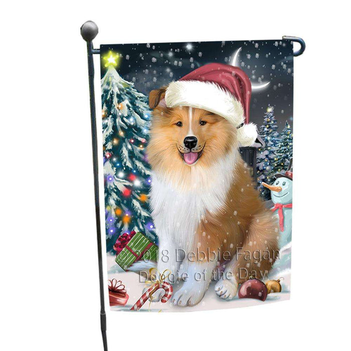 Have a Holly Jolly Christmas Happy Holidays Rough Collie Dog Garden Flag GFLG54310