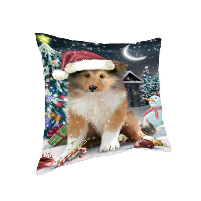 Have a Holly Jolly Christmas Happy Holidays Rough Collie Dog Pillow PIL73604
