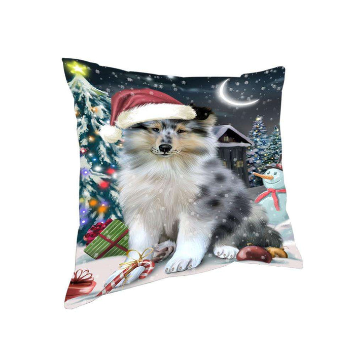 Have a Holly Jolly Christmas Happy Holidays Rough Collie Dog Pillow PIL73608