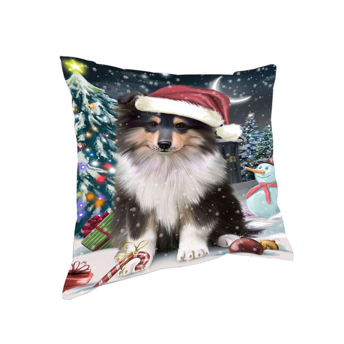 Have a Holly Jolly Christmas Happy Holidays Rough Collie Dog Pillow PIL73612