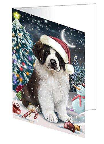 Have a Holly Jolly Christmas Happy Holidays Saint Bernard Dog Handmade Artwork Assorted Pets Greeting Cards and Note Cards with Envelopes for All Occasions and Holiday Seasons GCD2600