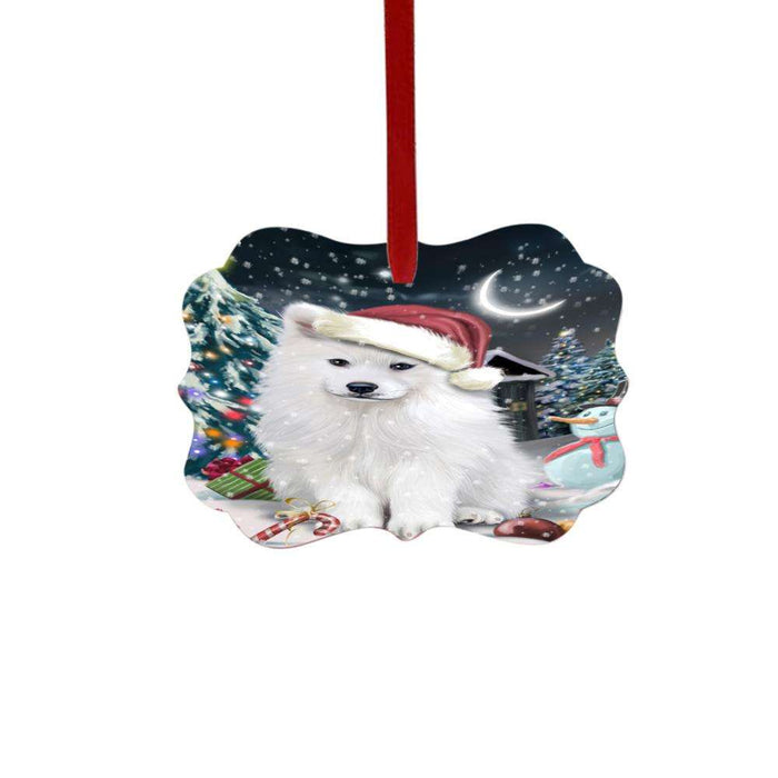 Have a Holly Jolly Christmas Happy Holidays Samoyed Dog Double-Sided Photo Benelux Christmas Ornament LOR48218