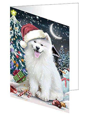Have a Holly Jolly Christmas Happy Holidays Samoyed Dog Handmade Artwork Assorted Pets Greeting Cards and Note Cards with Envelopes for All Occasions and Holiday Seasons GCD390