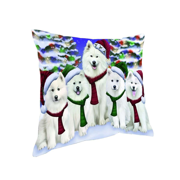 Have a Holly Jolly Christmas Happy Holidays Samoyed Dog Throw Pillow PIL1720