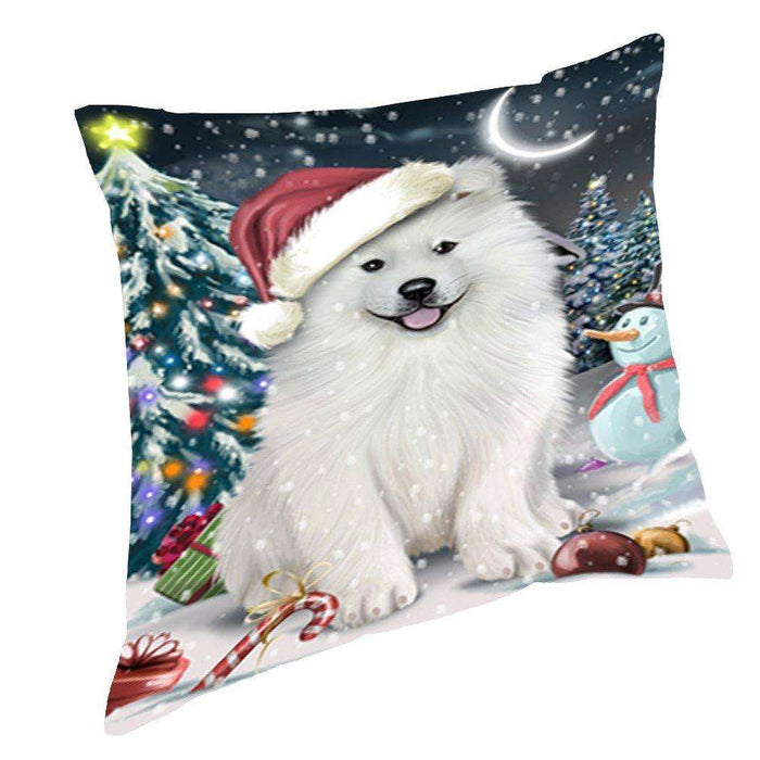 Have a Holly Jolly Christmas Happy Holidays Samoyed Dog Throw Pillow PIL660