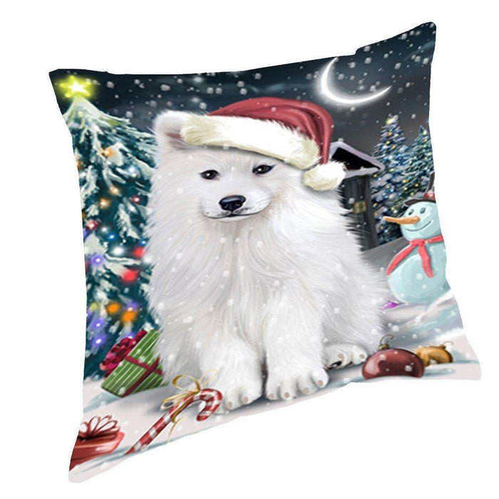 Have a Holly Jolly Christmas Happy Holidays Samoyed Dog Throw Pillow PIL664