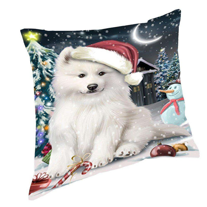 Have a Holly Jolly Christmas Happy Holidays Samoyed Dog Throw Pillow PIL668