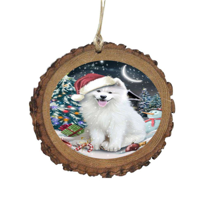Have a Holly Jolly Christmas Happy Holidays Samoyed Dog Wooden Christmas Ornament WOR48216
