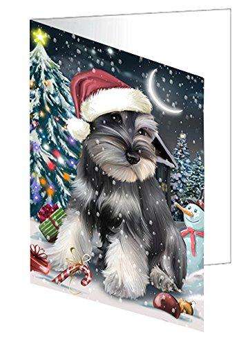 Have a Holly Jolly Christmas Happy Holidays Schnauzer Dog Handmade Artwork Assorted Pets Greeting Cards and Note Cards with Envelopes for All Occasions and Holiday Seasons GCD2605
