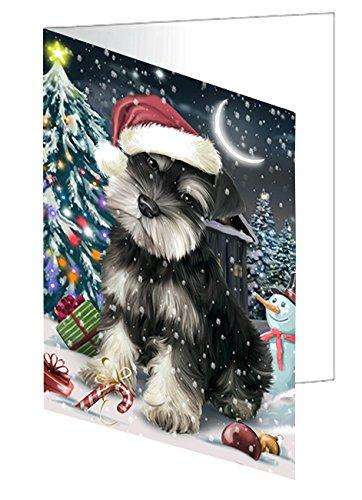 Have a Holly Jolly Christmas Happy Holidays Schnauzer Dog Handmade Artwork Assorted Pets Greeting Cards and Note Cards with Envelopes for All Occasions and Holiday Seasons GCD2620