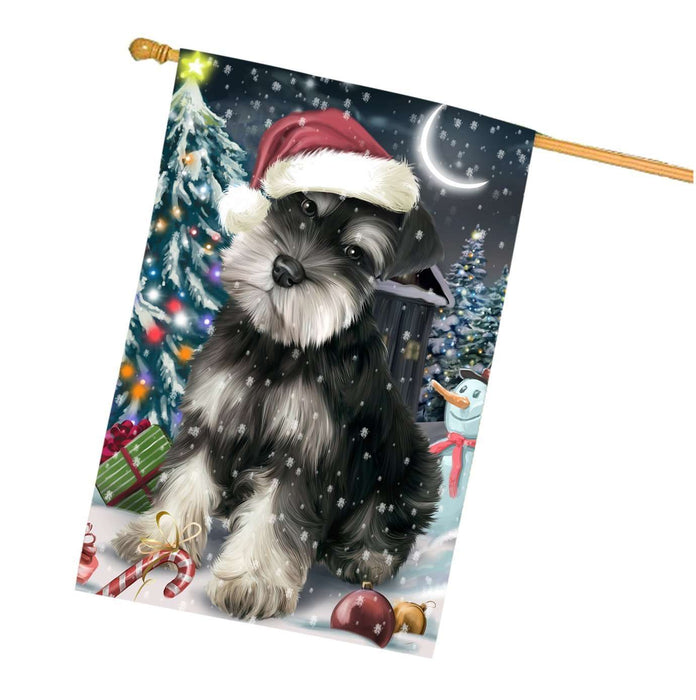 Have a Holly Jolly Christmas Happy Holidays Schnauzer Dog House Flag HFLG259