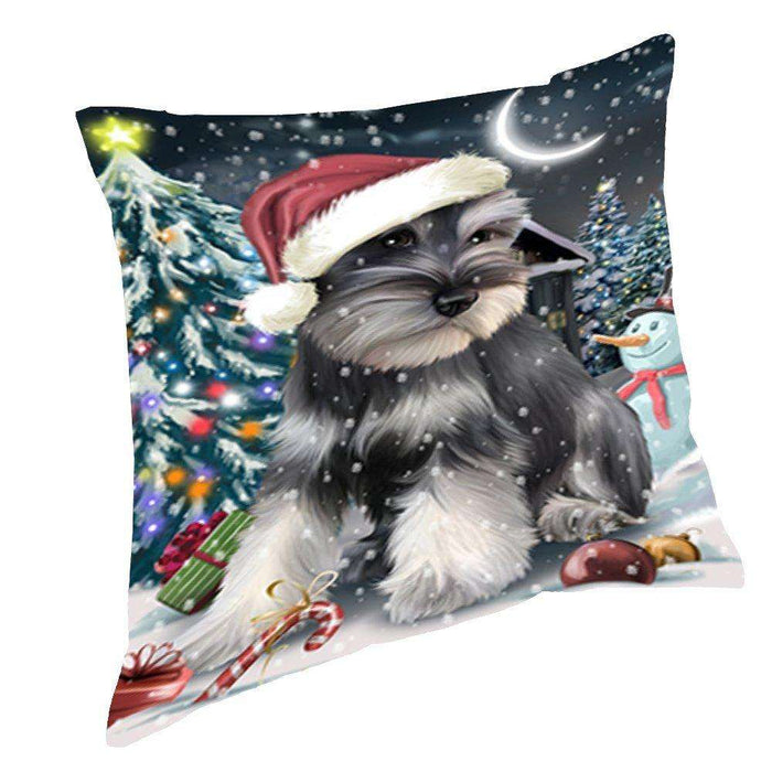 Have a Holly Jolly Christmas Happy Holidays Schnauzer Dog Throw Pillow PIL672