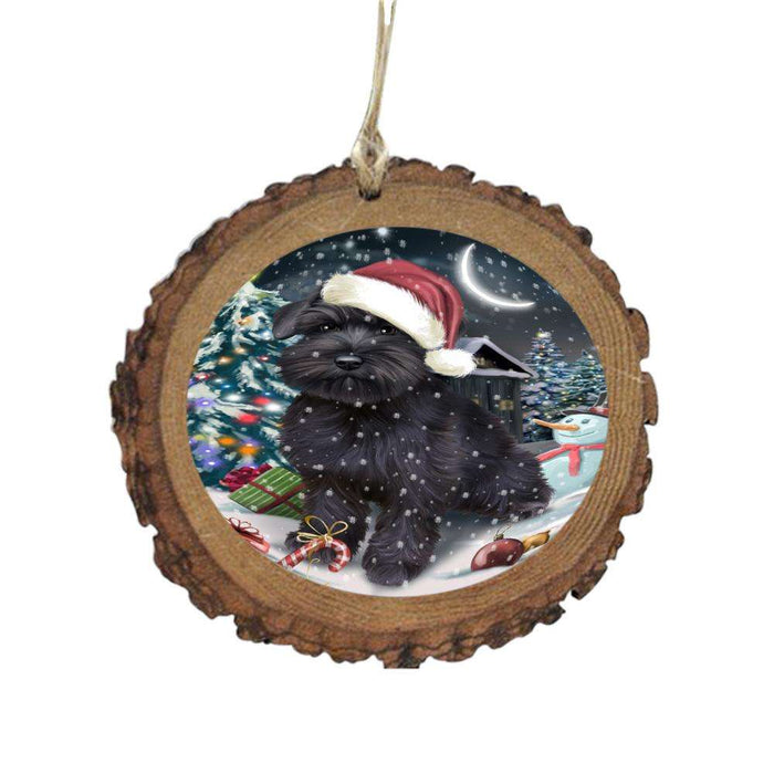 Have a Holly Jolly Christmas Happy Holidays Schnauzer Dog Wooden Christmas Ornament WOR48221