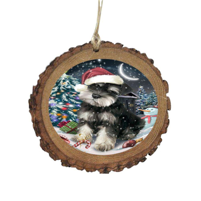 Have a Holly Jolly Christmas Happy Holidays Schnauzer Dog Wooden Christmas Ornament WOR48223