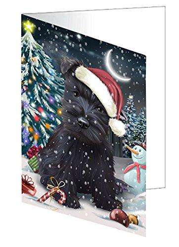 Have a Holly Jolly Christmas Happy Holidays Scottish Terrier Dog Handmade Artwork Assorted Pets Greeting Cards and Note Cards with Envelopes for All Occasions and Holiday Seasons GCD2630