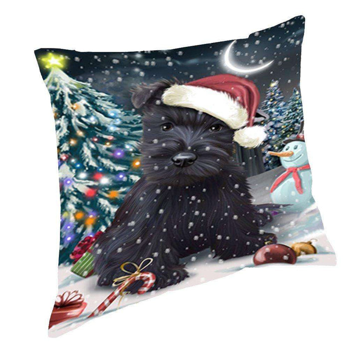 Have a Holly Jolly Christmas Happy Holidays Scottish Terrier Dog Throw Pillow PIL692