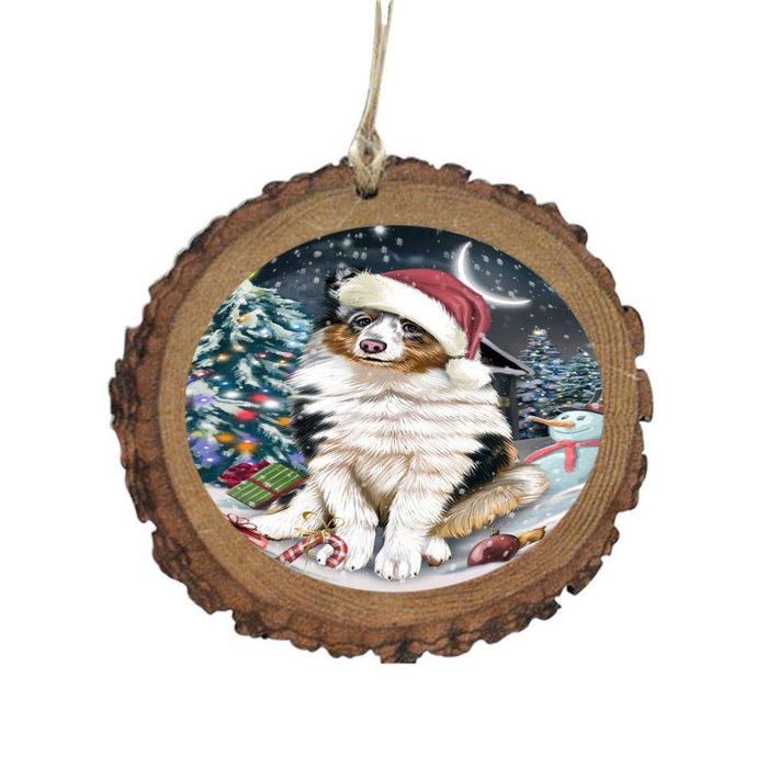 Have a Holly Jolly Christmas Happy Holidays Shetland Sheepdog Wooden Christmas Ornament WOR48332