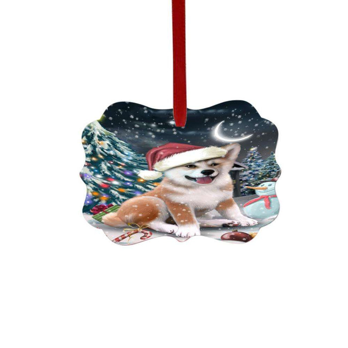 Have a Holly Jolly Christmas Happy Holidays Shiba Inu Dog Double-Sided Photo Benelux Christmas Ornament LOR48235