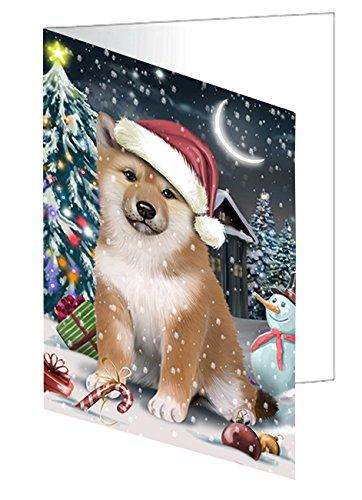 Have a Holly Jolly Christmas Happy Holidays Shiba Inu Dog Handmade Artwork Assorted Pets Greeting Cards and Note Cards with Envelopes for All Occasions and Holiday Seasons GCD615