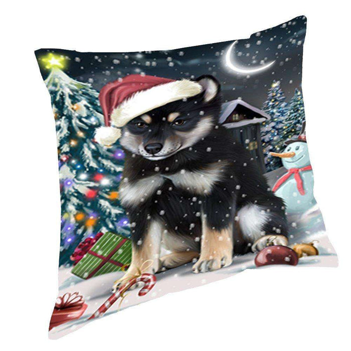 Have a Holly Jolly Christmas Happy Holidays Shiba Inu Dog Throw Pillow PIL728