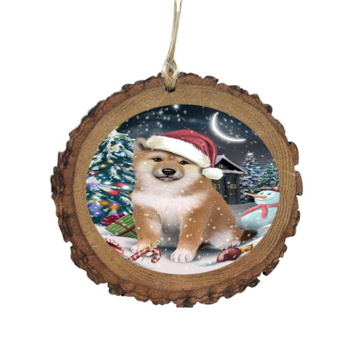 Have a Holly Jolly Christmas Happy Holidays Shiba Inu Dog Wooden Christmas Ornament WOR48233