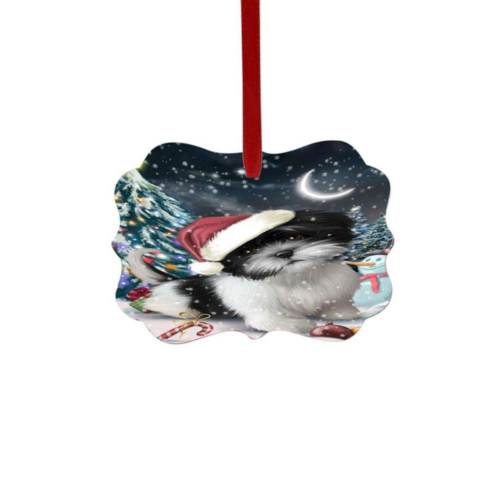 Have a Holly Jolly Christmas Happy Holidays Shih Tzu Dog Double-Sided Photo Benelux Christmas Ornament LOR48236