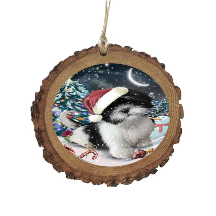 Have a Holly Jolly Christmas Happy Holidays Shih Tzu Dog Wooden Christmas Ornament WOR48236