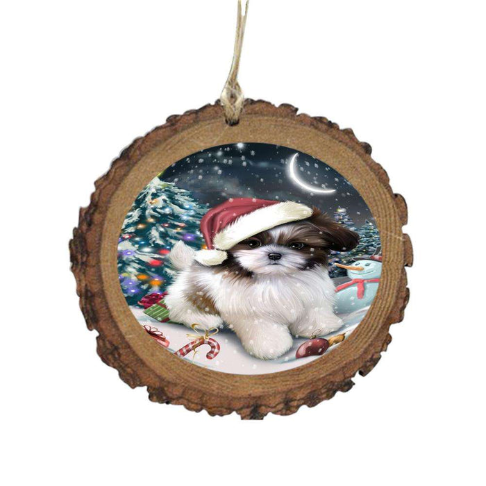 Have a Holly Jolly Christmas Happy Holidays Shih Tzu Dog Wooden Christmas Ornament WOR48237