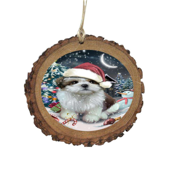 Have a Holly Jolly Christmas Happy Holidays Shih Tzu Dog Wooden Christmas Ornament WOR48238