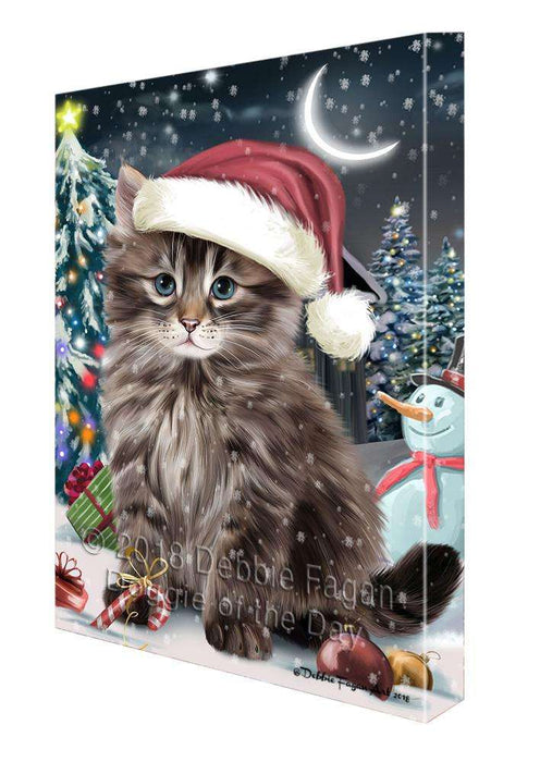 Have a Holly Jolly Christmas Happy Holidays Siberian Cat Canvas Print Wall Art Décor CVS106091