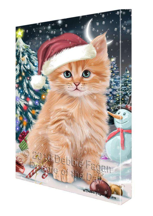 Have a Holly Jolly Christmas Happy Holidays Siberian Cat Canvas Print Wall Art Décor CVS106100