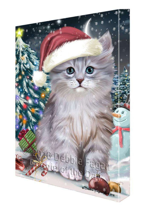 Have a Holly Jolly Christmas Happy Holidays Siberian Cat Canvas Print Wall Art Décor CVS106109