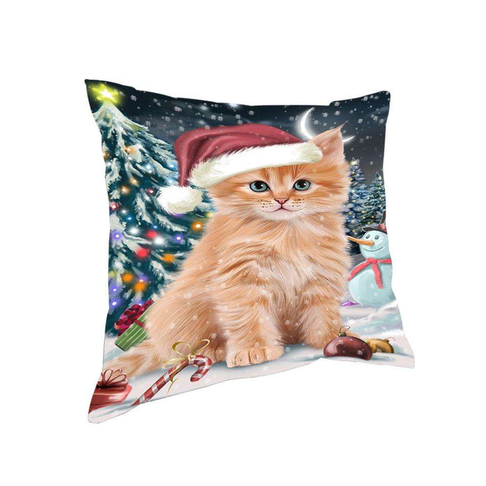 Have a Holly Jolly Christmas Happy Holidays Siberian Cat Pillow PIL73624