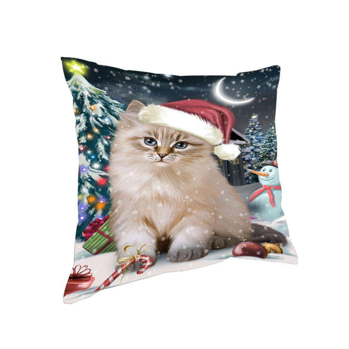 Have a Holly Jolly Christmas Happy Holidays Siberian Cat Pillow PIL73632