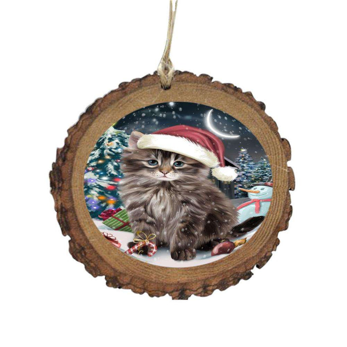 Have a Holly Jolly Christmas Happy Holidays Siberian Cat Wooden Christmas Ornament WOR48340
