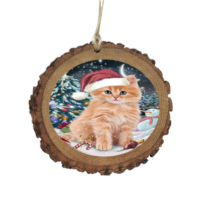 Have a Holly Jolly Christmas Happy Holidays Siberian Cat Wooden Christmas Ornament WOR48341