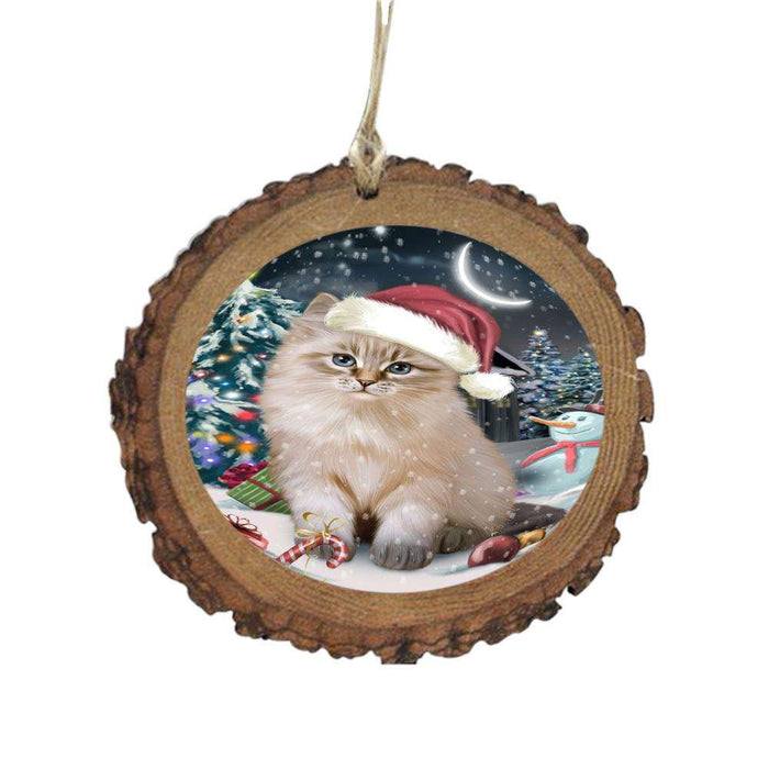 Have a Holly Jolly Christmas Happy Holidays Siberian Cat Wooden Christmas Ornament WOR48343