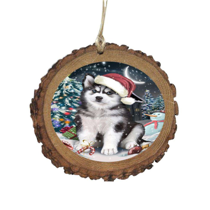 Have a Holly Jolly Christmas Happy Holidays Siberian Husky Dog Wooden Christmas Ornament WOR48165