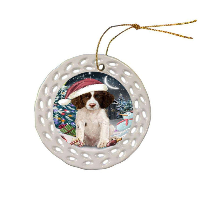Have a Holly Jolly Christmas Happy Holidays Springer Spaniel Dog Ceramic Doily Ornament DPOR54255