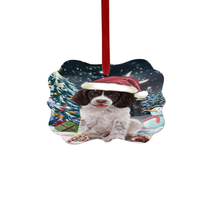 Have a Holly Jolly Christmas Happy Holidays Springer Spaniel Dog Double-Sided Photo Benelux Christmas Ornament LOR48349