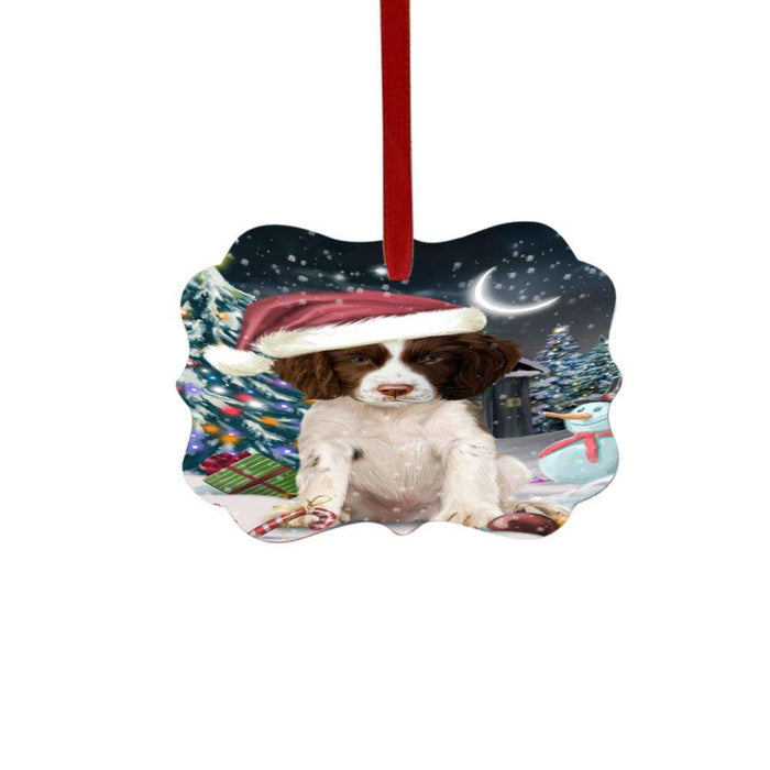 Have a Holly Jolly Christmas Happy Holidays Springer Spaniel Dog Double-Sided Photo Benelux Christmas Ornament LOR48350