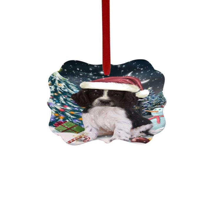 Have a Holly Jolly Christmas Happy Holidays Springer Spaniel Dog Double-Sided Photo Benelux Christmas Ornament LOR48351
